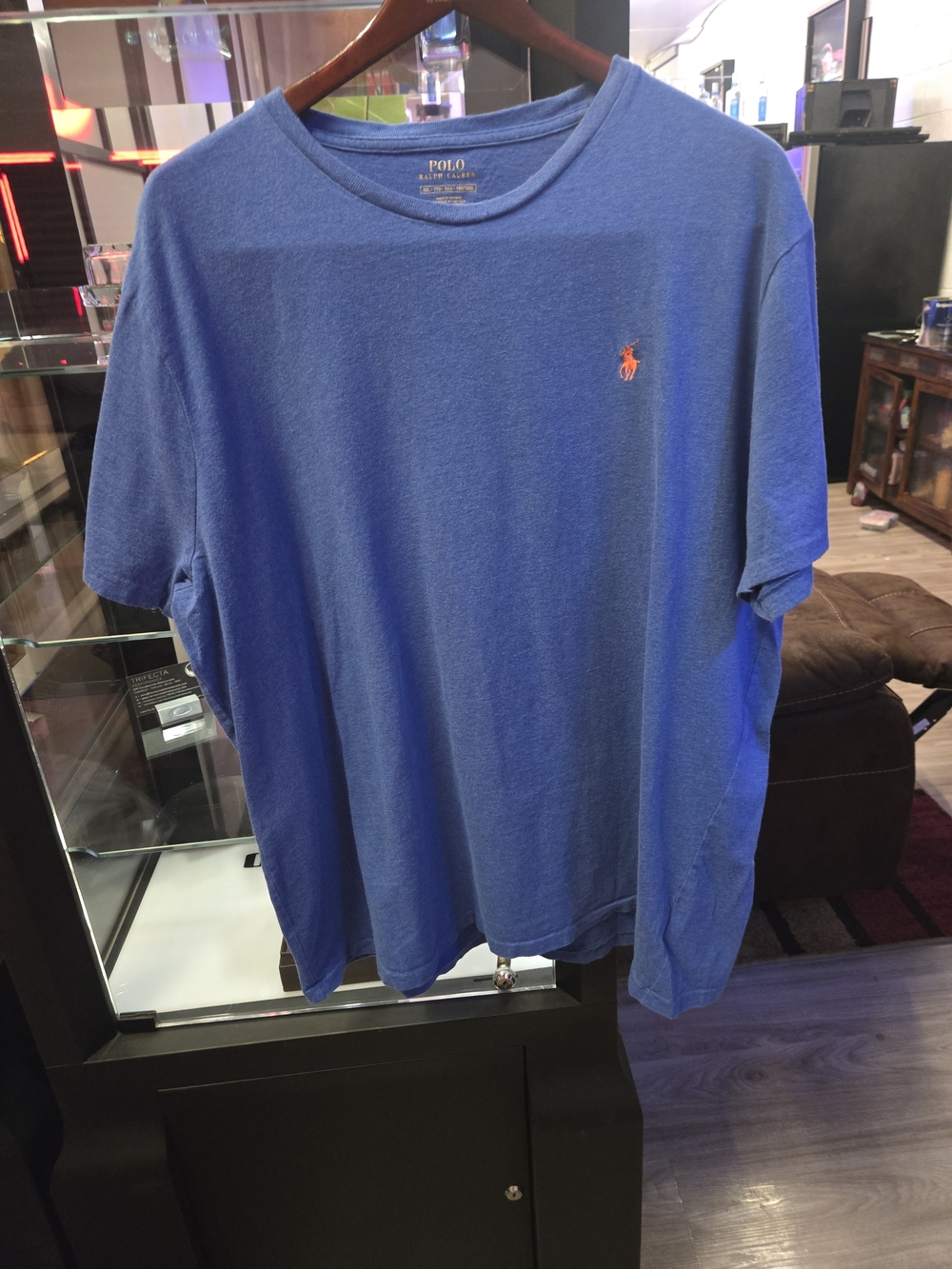 Polo by Ralph Lauren Short Sleeve Crew Tee in Royal Blue with Orange Pony